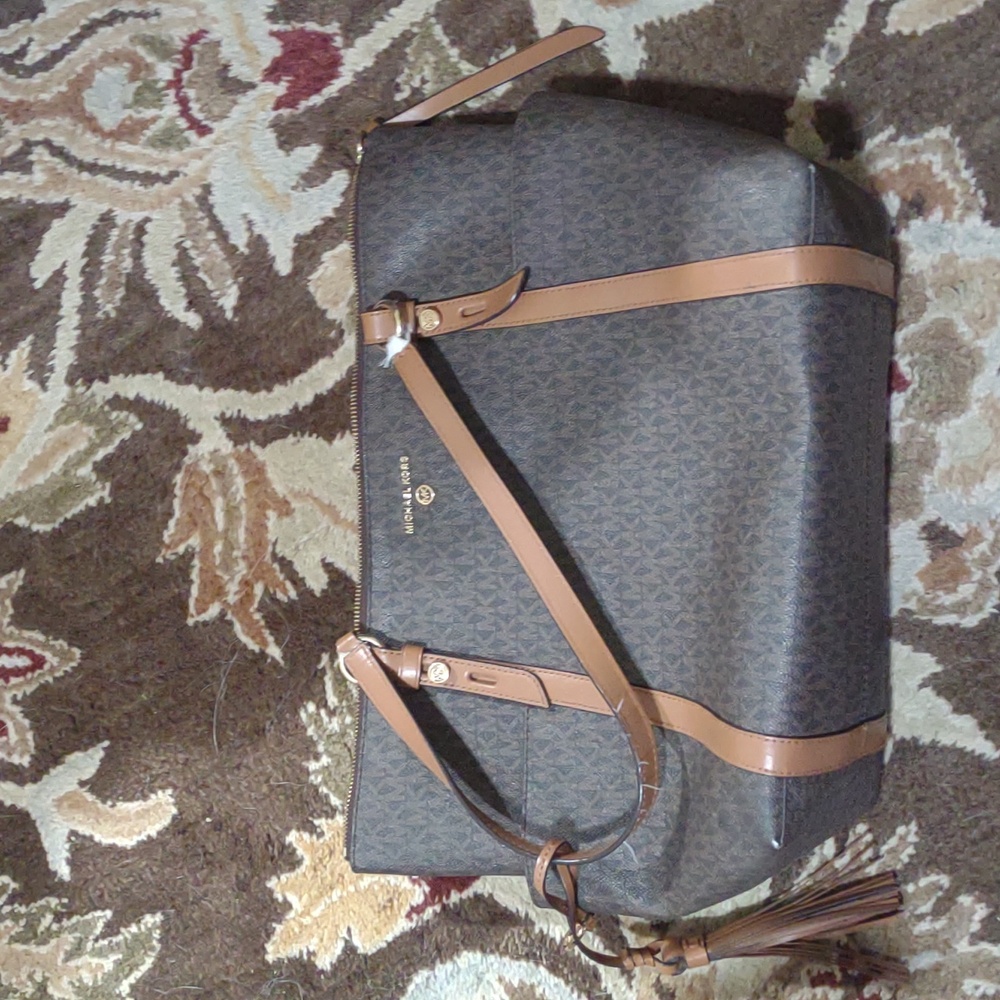 MICHAEL KORS SULLIVAN MEDIUM LOGO TOP-ZIP TOTE BAG
